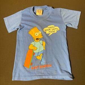 Vintage 1990 Bart Simpson Cool Your Jets Man T-Shirt Youth Size S (6-8)